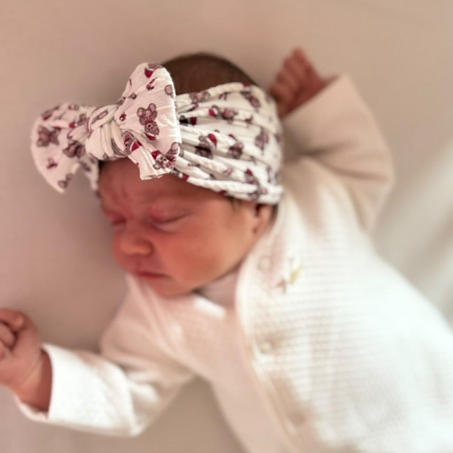 Christmas Teddy Smaller Bow Headband For Girls From Newborn - Image 1