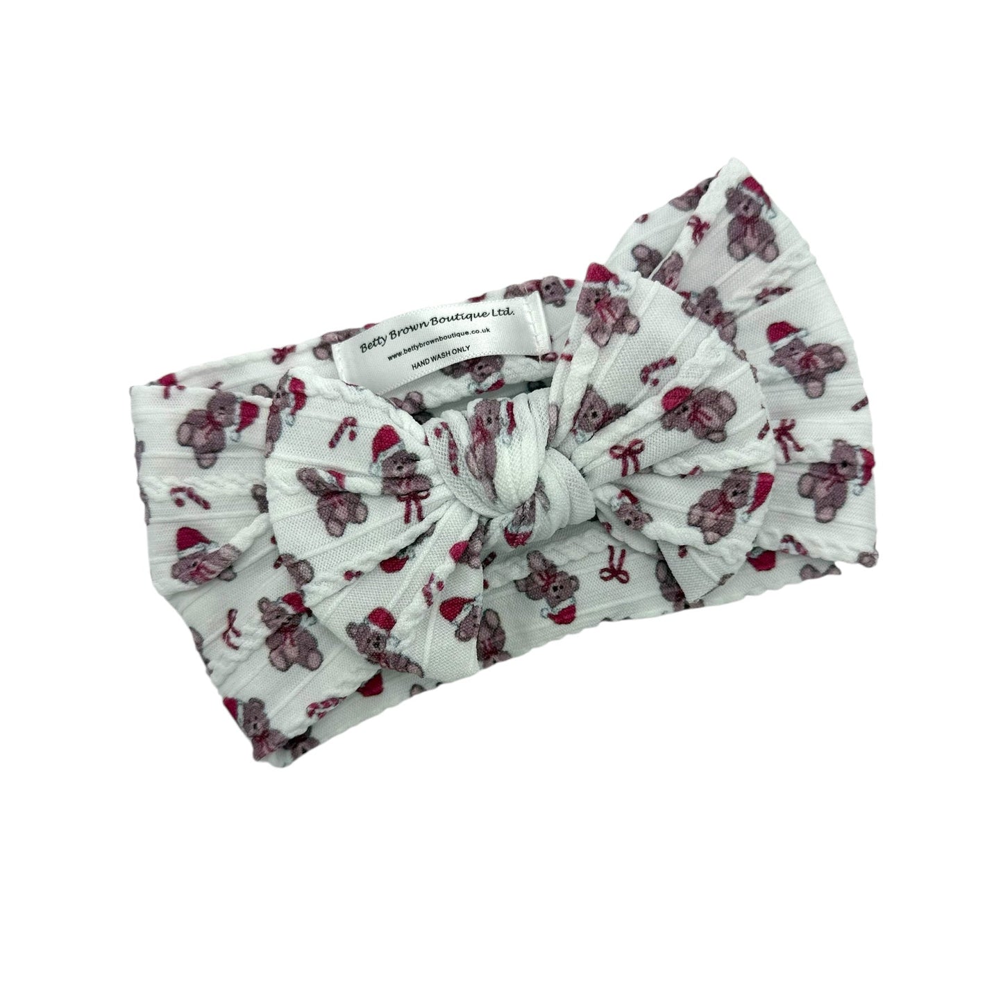 Christmas Teddy Smaller Bow Headband For Girls From Newborn - Image 2
