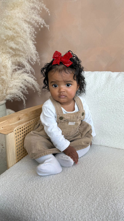 Christmas Velvet Sparkle 3 Inch Bow Clips For Baby Girls - Image 5