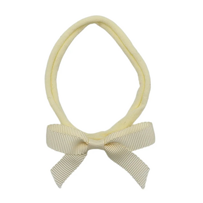 Cream 2.5 inch Dainty Bow Headband For Baby Girls - Image 2