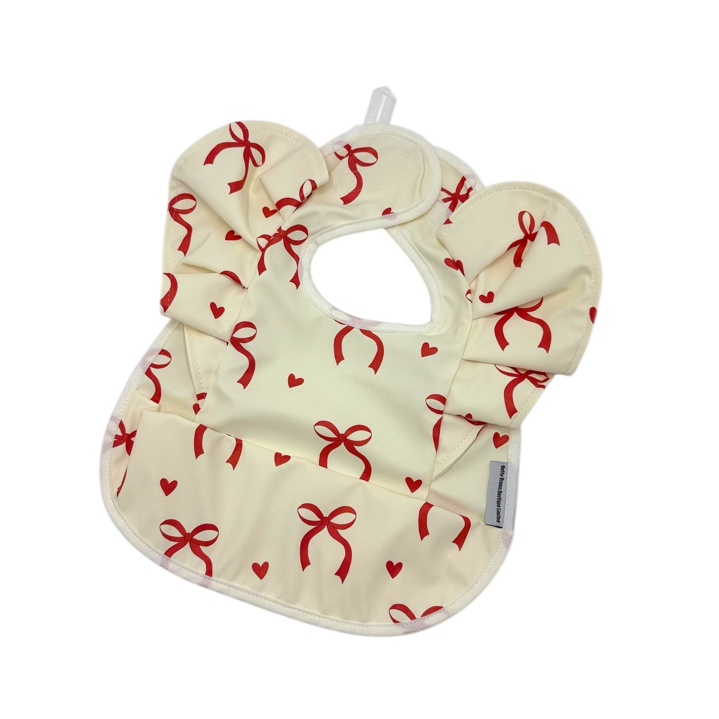  Christmas Cream & Red Bow Waterproof Bib For 6-18 Months - Image 3