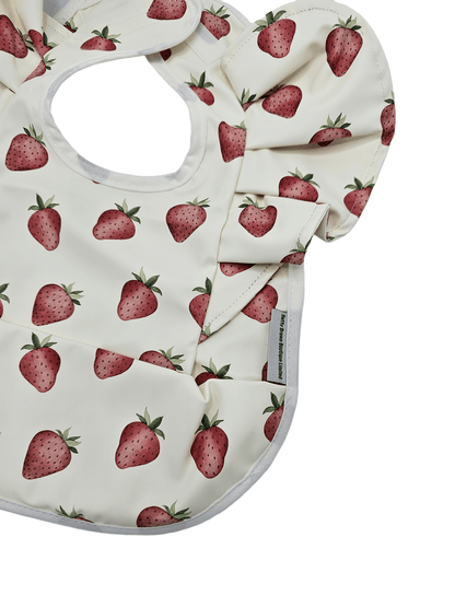 Cream Strawberry Frill Waterproof Bib For 6-18 Months Old - Image 9