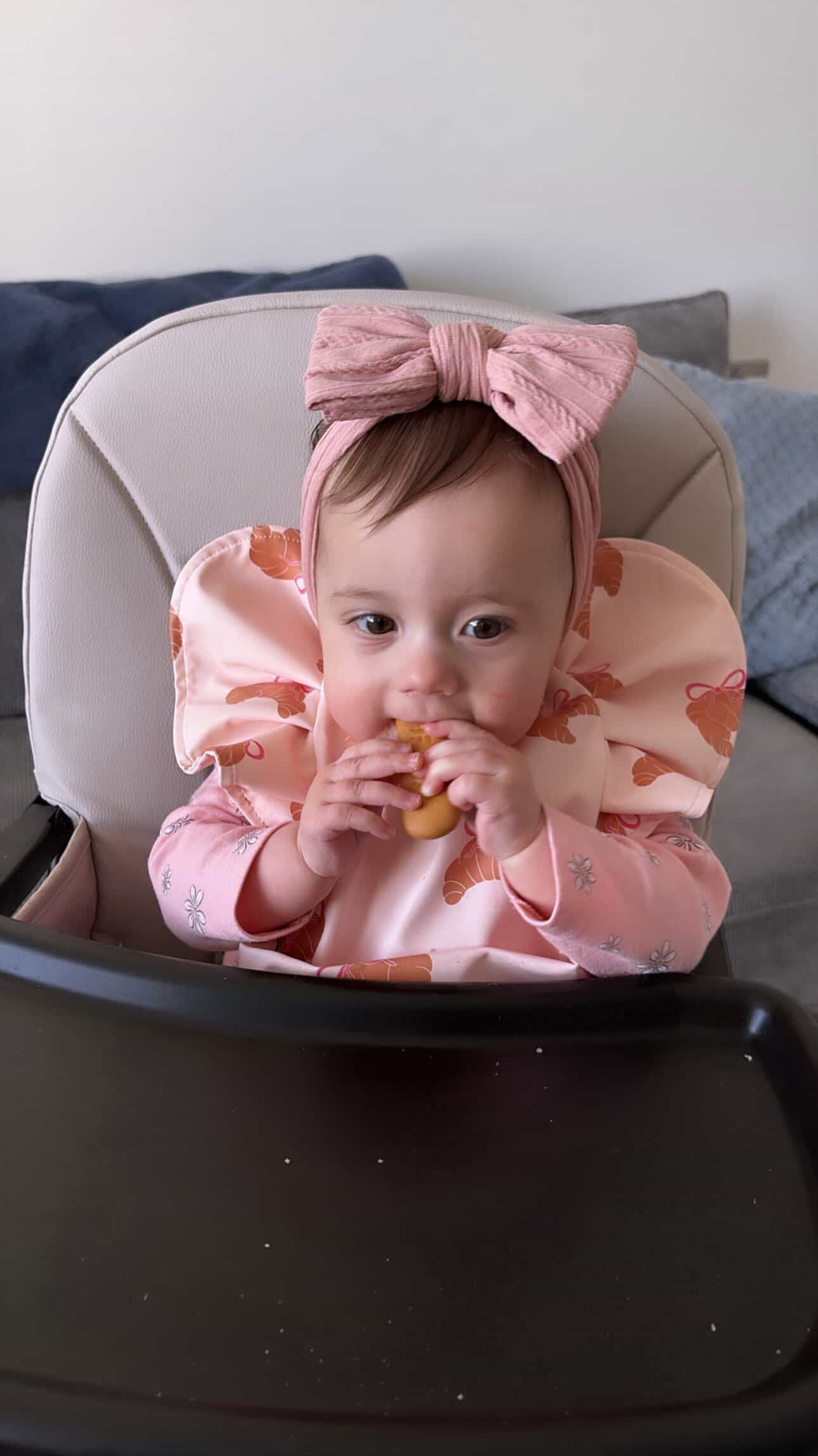 Croissant Pattern Frill Waterproof Bib For 6-18 Months Old - Image 5