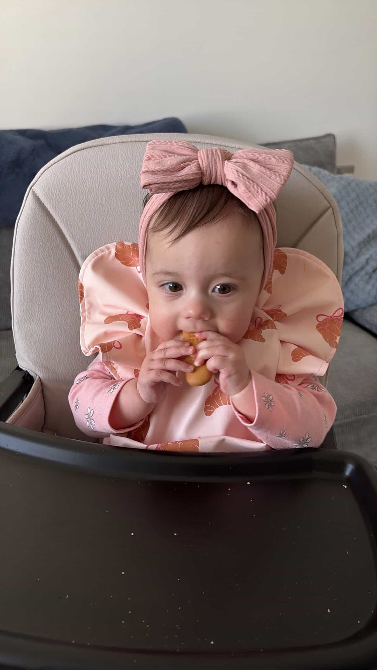 Croissant Pattern Frill Waterproof Bib For 6-18 Months Old - Image 7