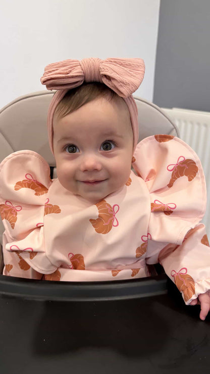 Croissant Waterproof Bib with Sleeves For 6-36 Months Old - Image 2