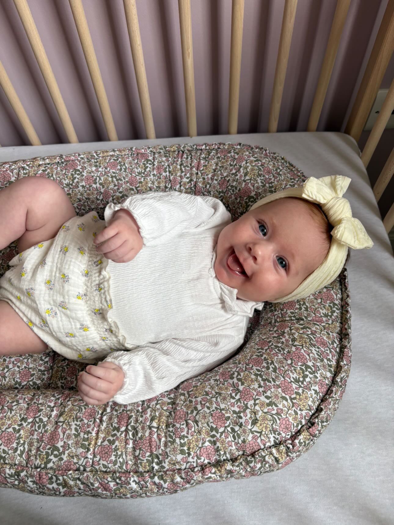 Custard Yellow Smaller Bow Headband For Girls From Newborn  - Image 5