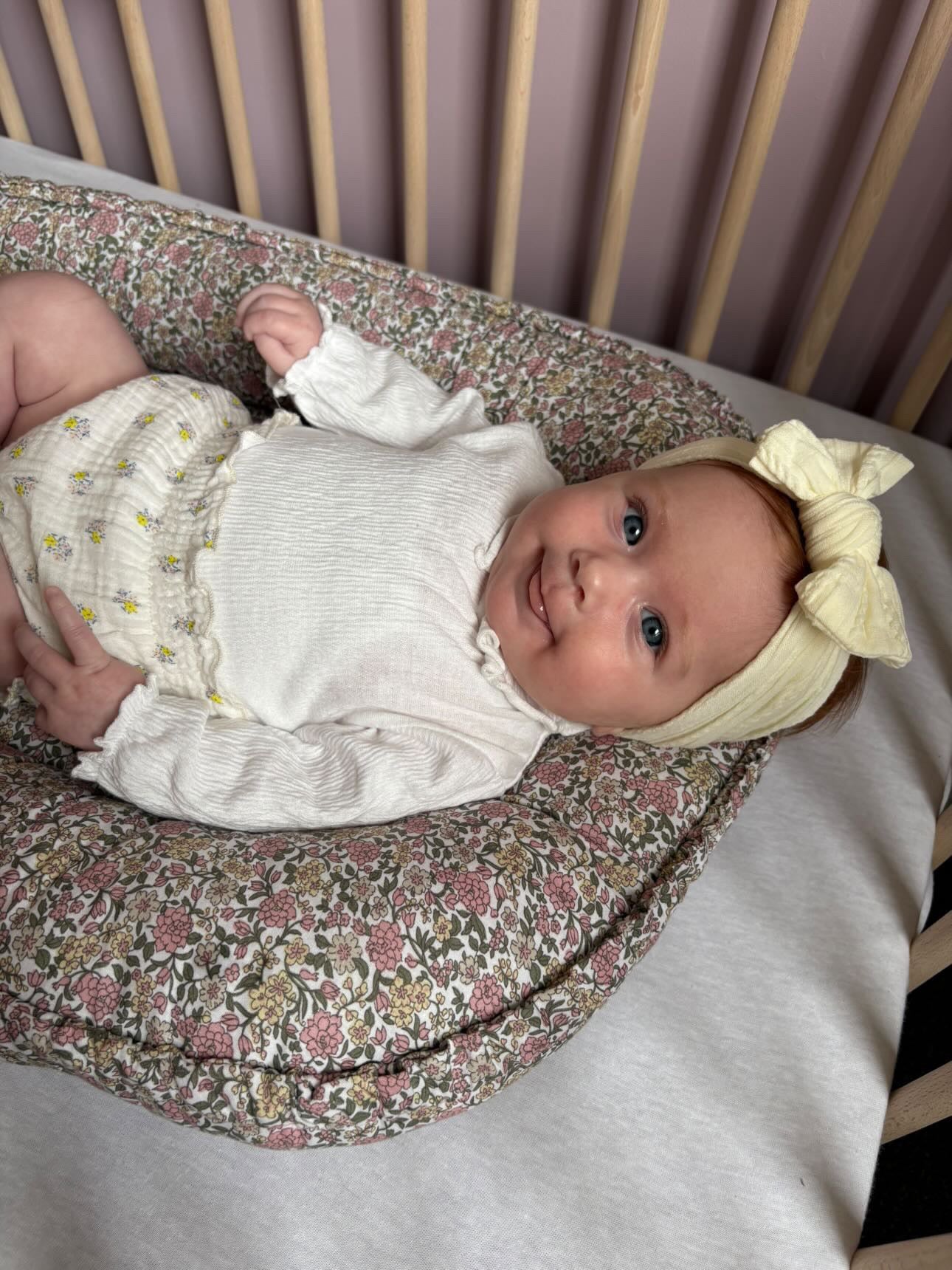 Custard Yellow Smaller Bow Headband For Girls From Newborn  - Image 4