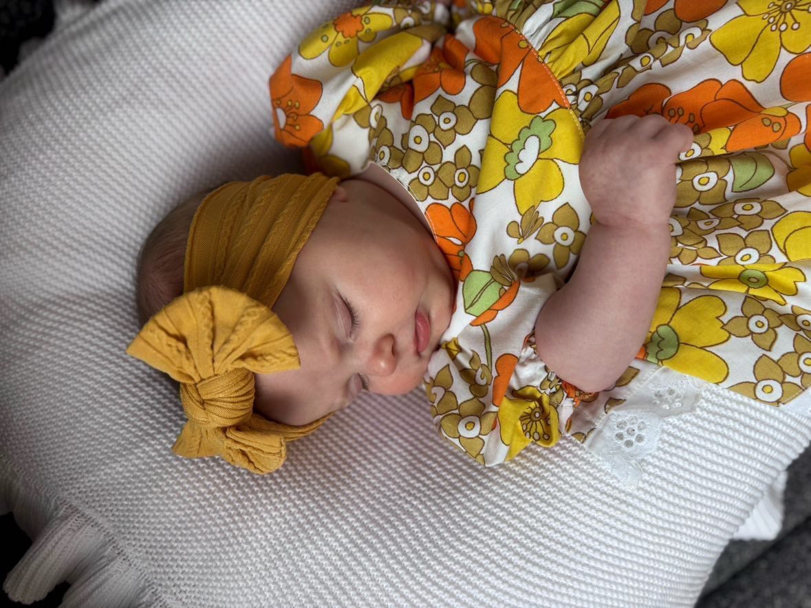 Dandelion Yellow Smaller Bow Headband For Babies From Newborn - Image 4