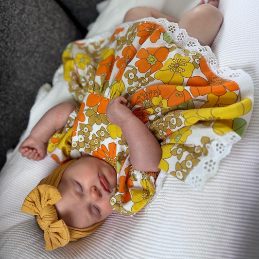 Dandelion Yellow Smaller Bow Headband For Babies From Newborn - Image 1