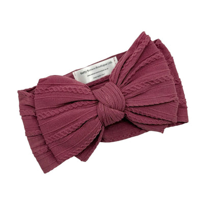 Dark Berry Larger Bow Headband Perfect For Girls From Newborn - Image 2