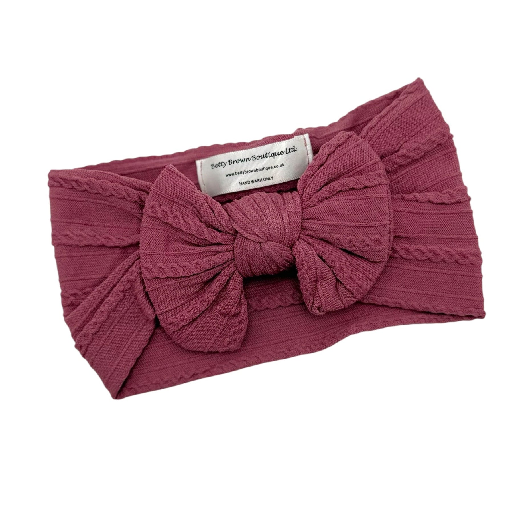 Dark Berry Smaller Bow Headband For Newborns to 3 Years  Old - Image 2
