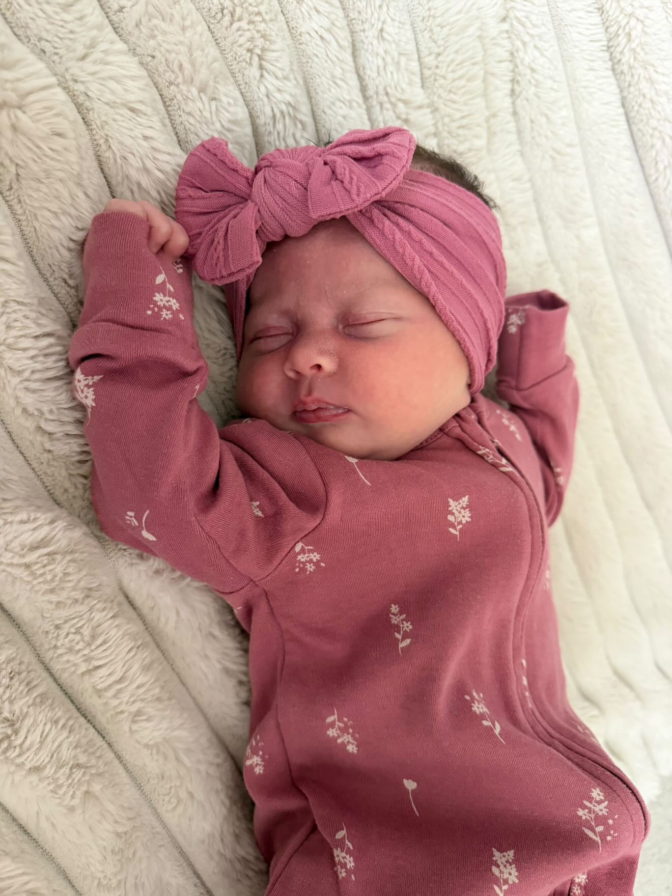 Dark Berry Smaller Bow Headband For Newborns to 3 Years  Old - Image 3