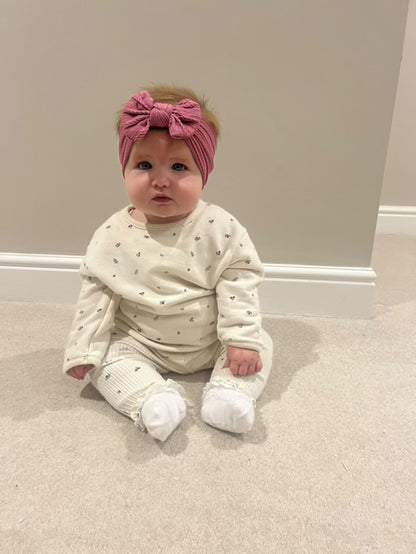 Dark Berry Smaller Bow Headband For Newborns to 3 Years  Old - Image 7