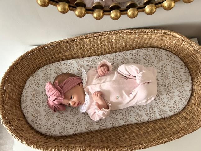 Darker Dusty Pink Larger Bow Headband Designed For Babies - Image 1