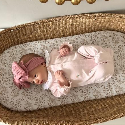 Darker Dusty Pink Larger Bow Headband Designed For Babies - Image 1