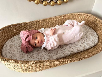 Darker Dusty Pink Larger Bow Headband Designed For Babies - Image 6