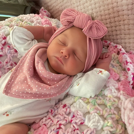 Darker Dusty Pink Smaller Bow Headband Designed For Babies - Image 1