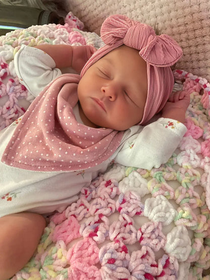 Darker Dusty Pink Smaller Bow Headband Designed For Babies - Image 1