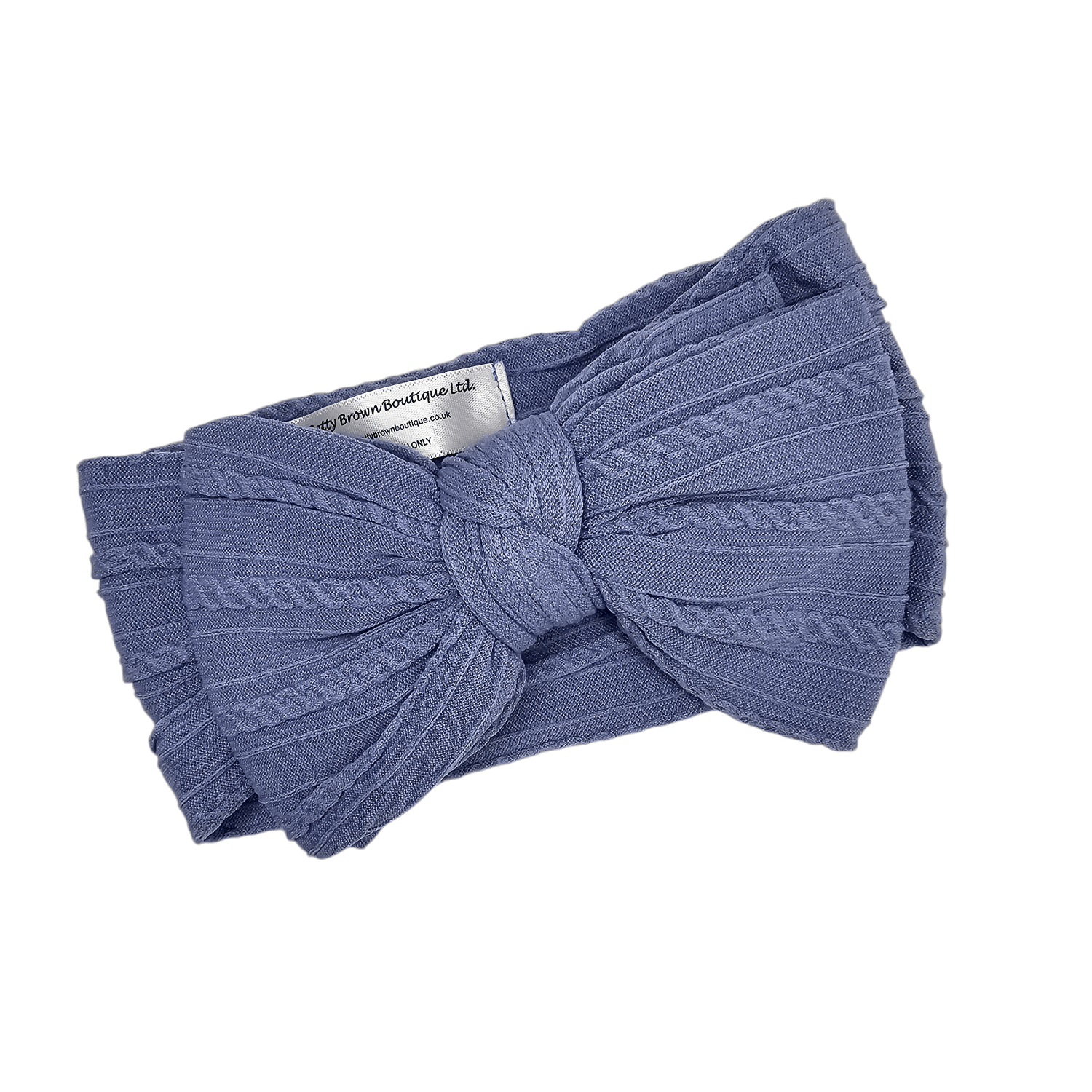 Denim Blue Larger Bow Headband Designed For Baby Girls - Image 2