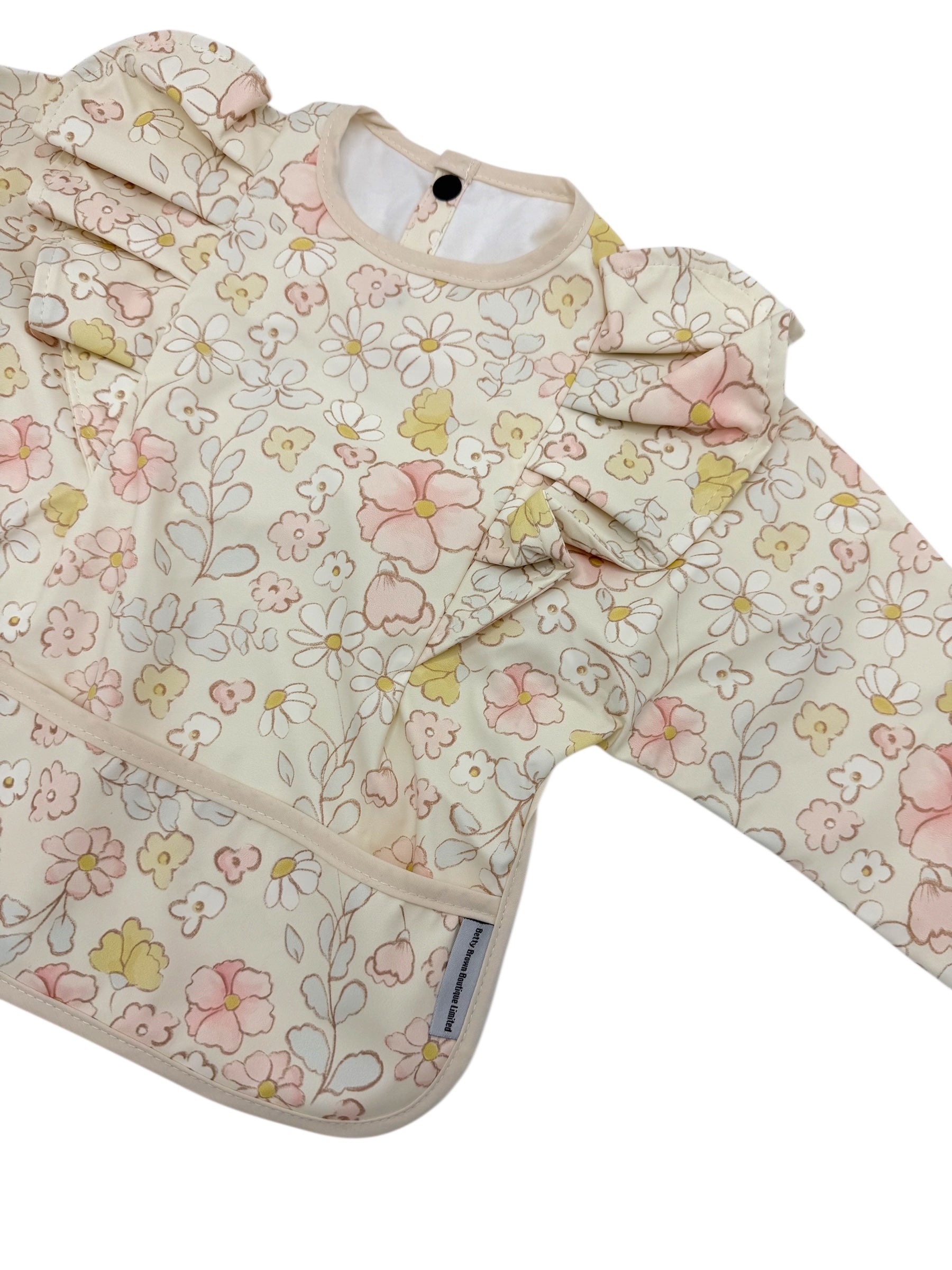 Ditsy Floral Waterproof Bib with Sleeves For 6-18 Months - Image 2