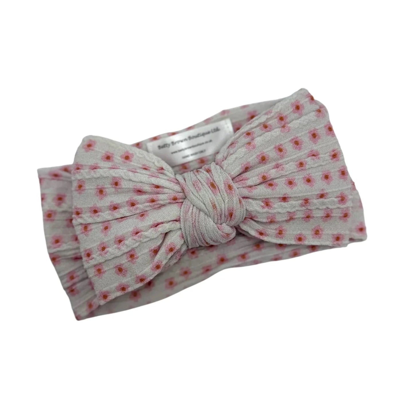 Ditsy Flower Larger Bow Headband For Newborns to 3 Years Old - Image 2