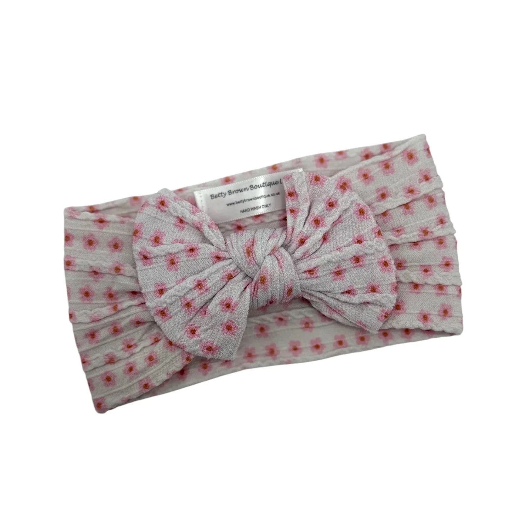 Ditsy Flower Smaller Bow Headband For Girls From Newborn - Image 2