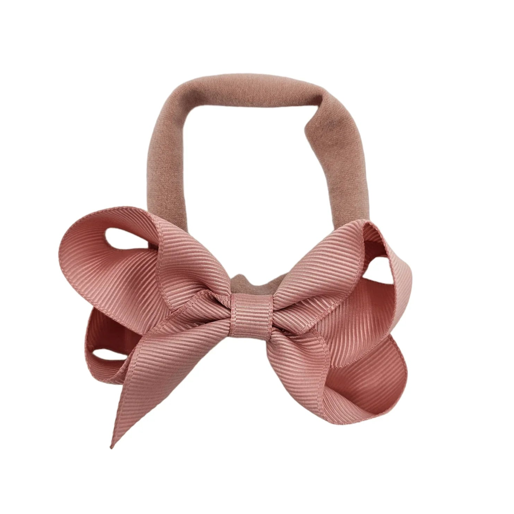 Dusty Pink 3 Inch Baby Bow Headband For Newborns to Toddler - Image 2