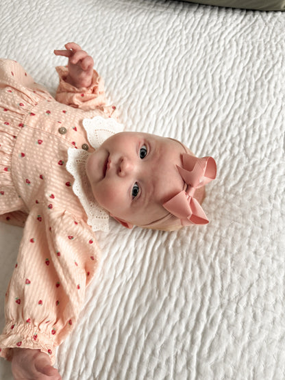 Dusty Pink 3 Inch Baby Bow Headband For Newborns to Toddler - Image 2