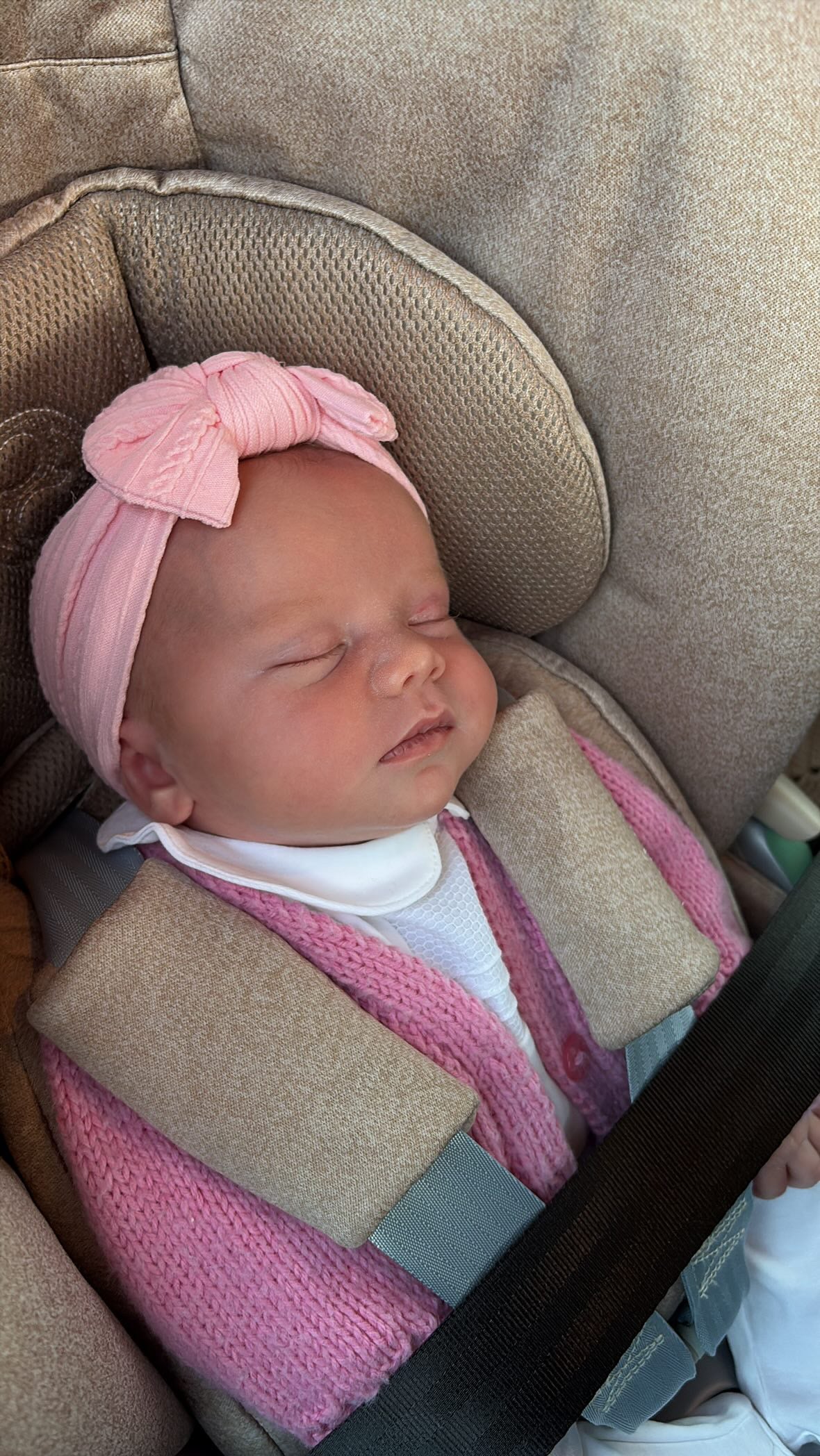 Flamingo Pink Smaller Bow Headband For Newborns to Toddlers - Image 7