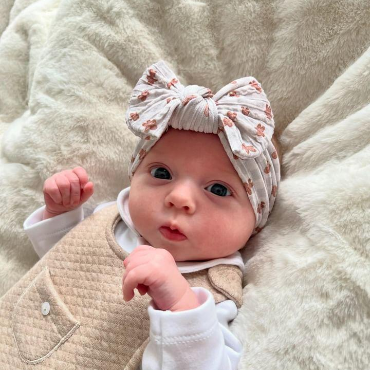 Gingham Gingerbread Man Christmas Smaller Bow Headband - Image 1