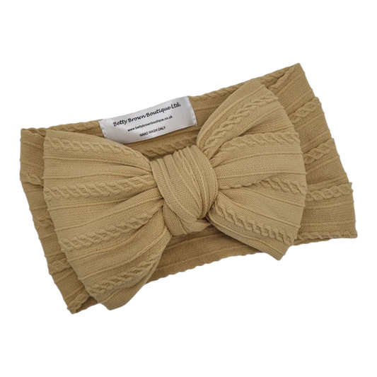 Honey Larger Bow Headband For Baby Girls - Image 1