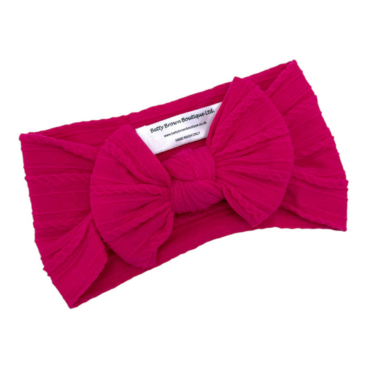Carnation Pink Smaller Bow Headband For Babies From Newborn - Image 1