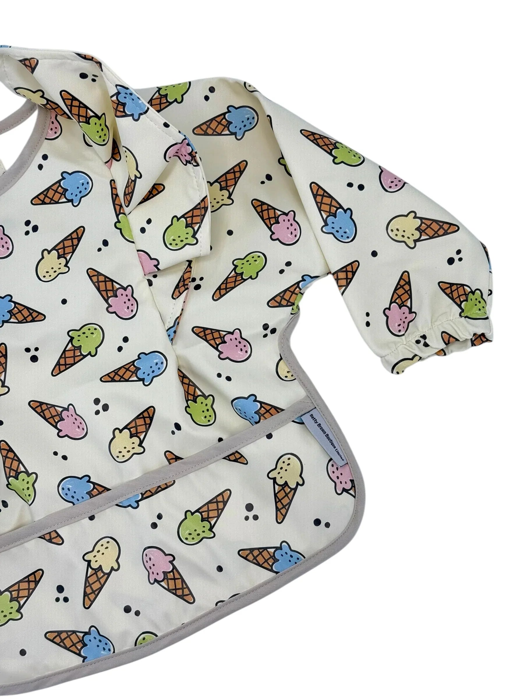 Ice Cream Frill Bib with Sleeves For 6-36 Month Old - Image 3