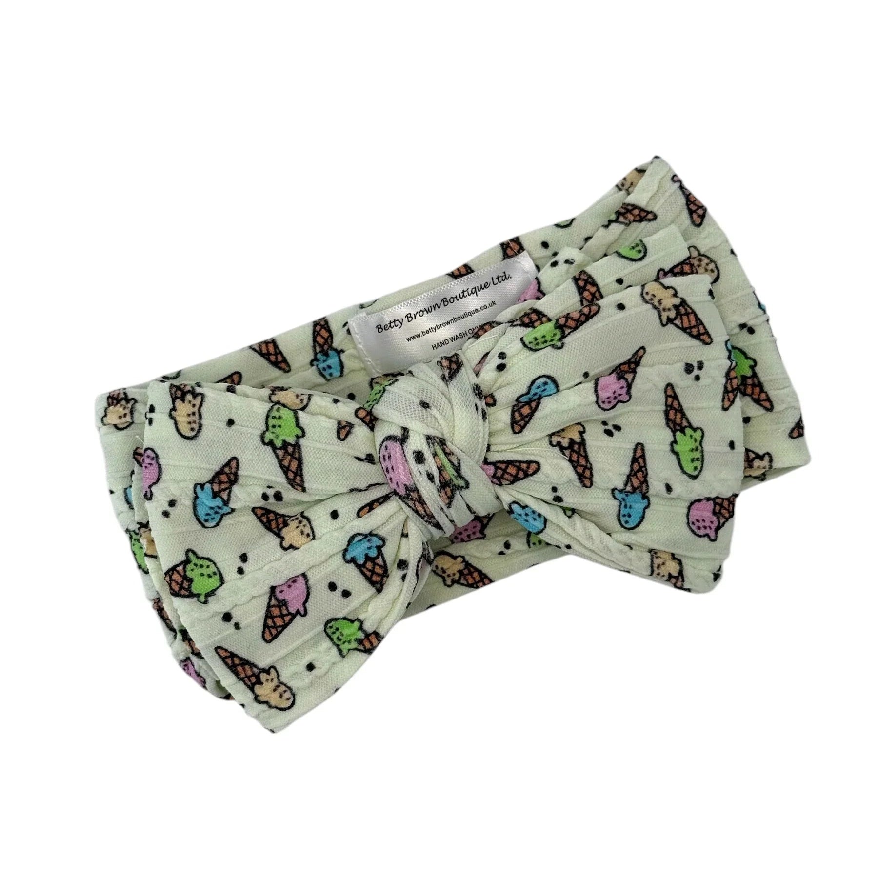 Ice Cream Larger Bow Headband For Babies From Newborn - Image 1