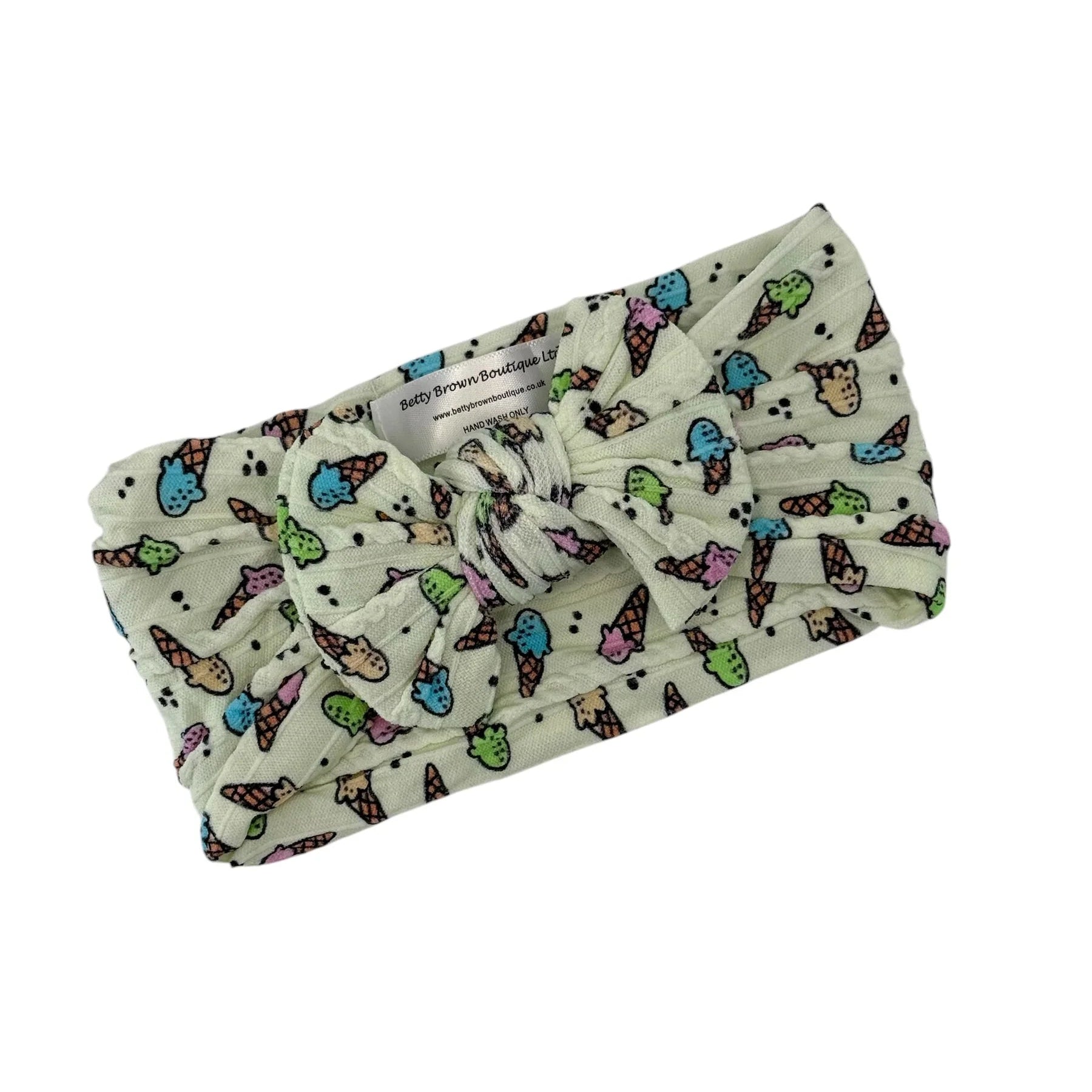 Ice Cream Smaller Bow Headband For Girls From Newborn - Image 1