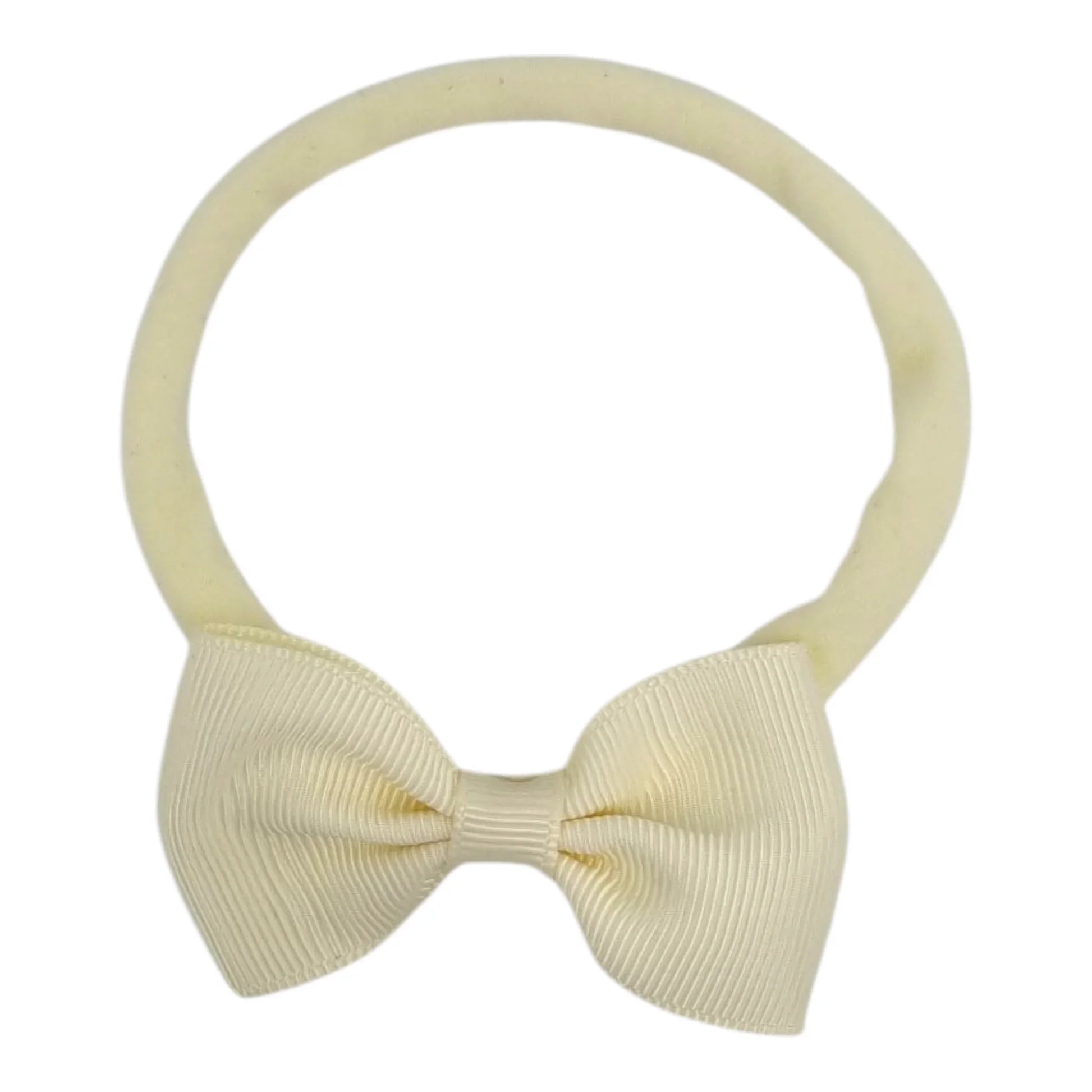 Ivory 2.5 inch Dainty Bow Headband For Babies From Newborn - Image 1