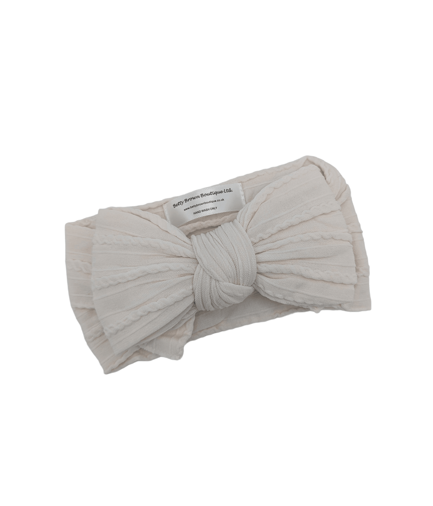 Ivory Larger Bow Headband For Girls From Newborns to Age 3 - Image 2