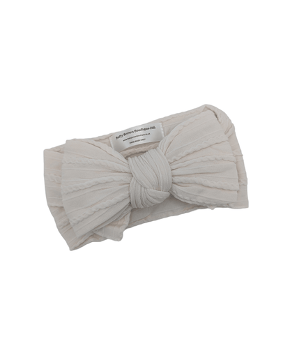Ivory Larger Bow Headband For Girls From Newborns to Age 3 - Image 2