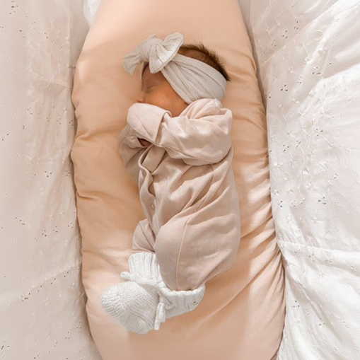 Ivory Smaller Bow Headband For Newborns Babies to Toddlers - Image 1