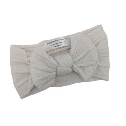 Ivory Smaller Bow Headband For Newborns Babies to Toddlers - Image 2