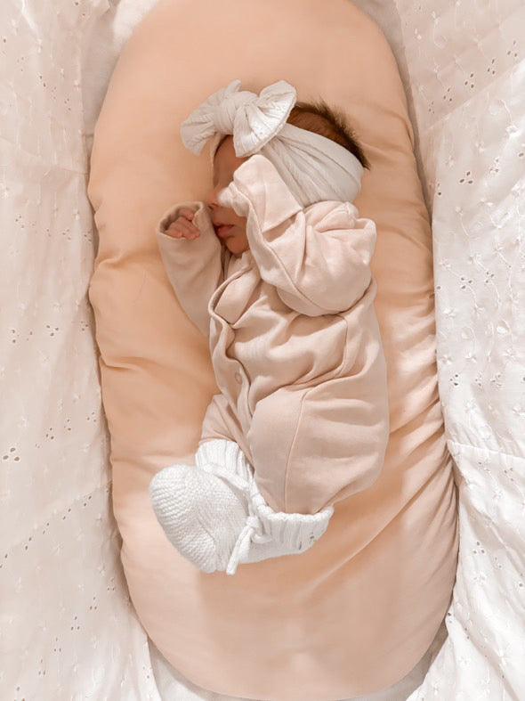 Ivory Smaller Bow Headband For Newborns Babies to Toddlers - Image 3