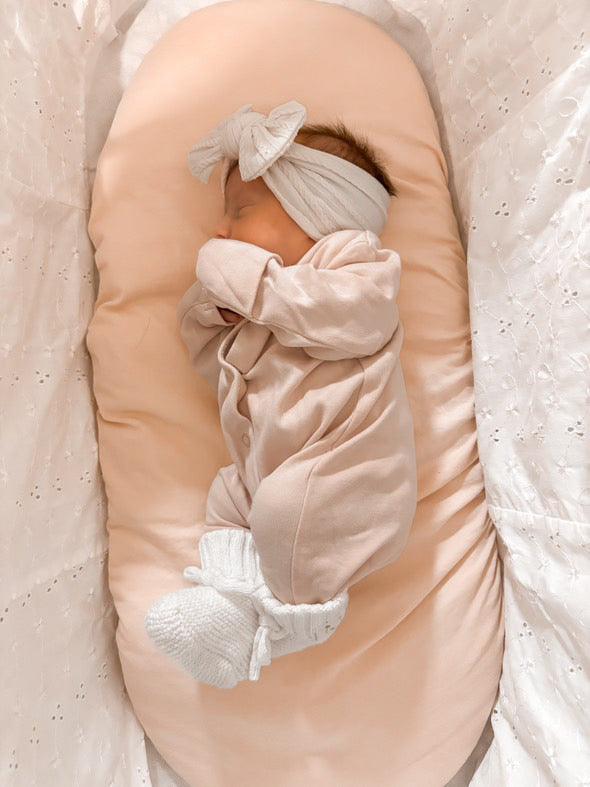 Ivory Smaller Bow Headband For Newborns Babies to Toddlers - Image 4