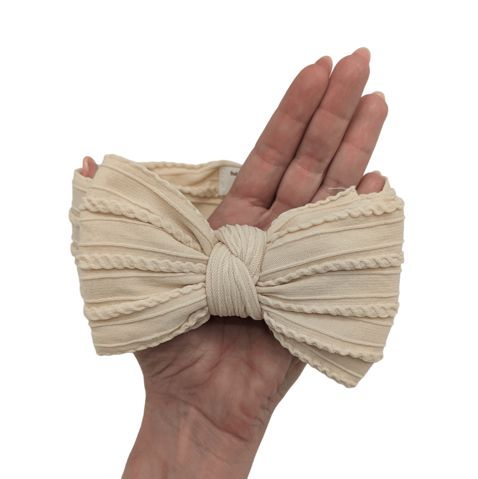 Latte Larger Bow Headband For Babies From Newborn - Image 2