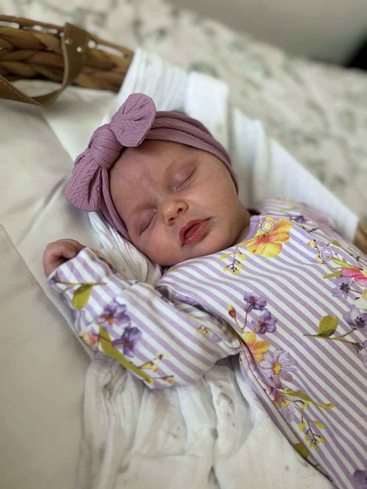 Lavender Smaller Bow Headband Perfect For Baby Girls - Image 1