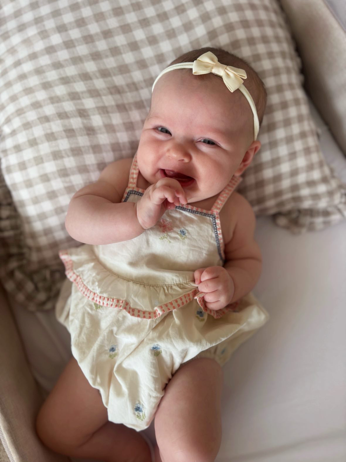 Lemon 2 inch Dainty Double Baby Bow On Headband For Newborns - Image 4