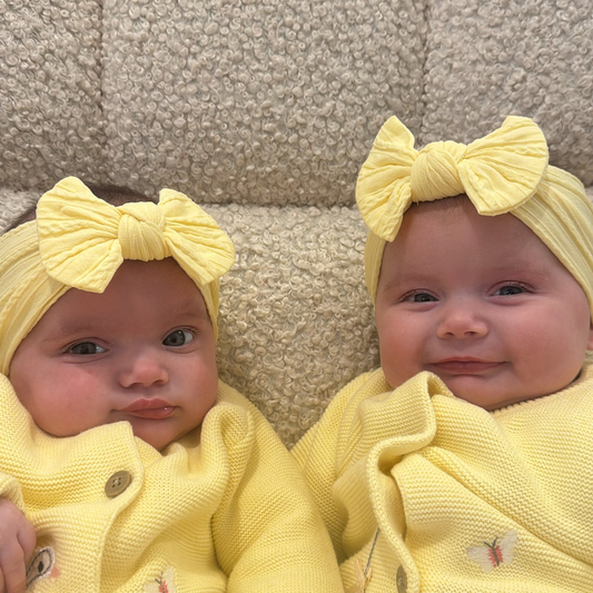 Lemon Smaller Bow Headband For Newborns to 3 Years Old - Image 1