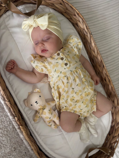 Lemon Bow Turban Hat For Babies From Newborn to 6 Months - Image 3