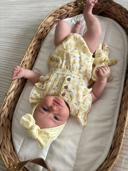 Lemon Bow Turban Hat For Babies From Newborn to 6 Months - Image 2