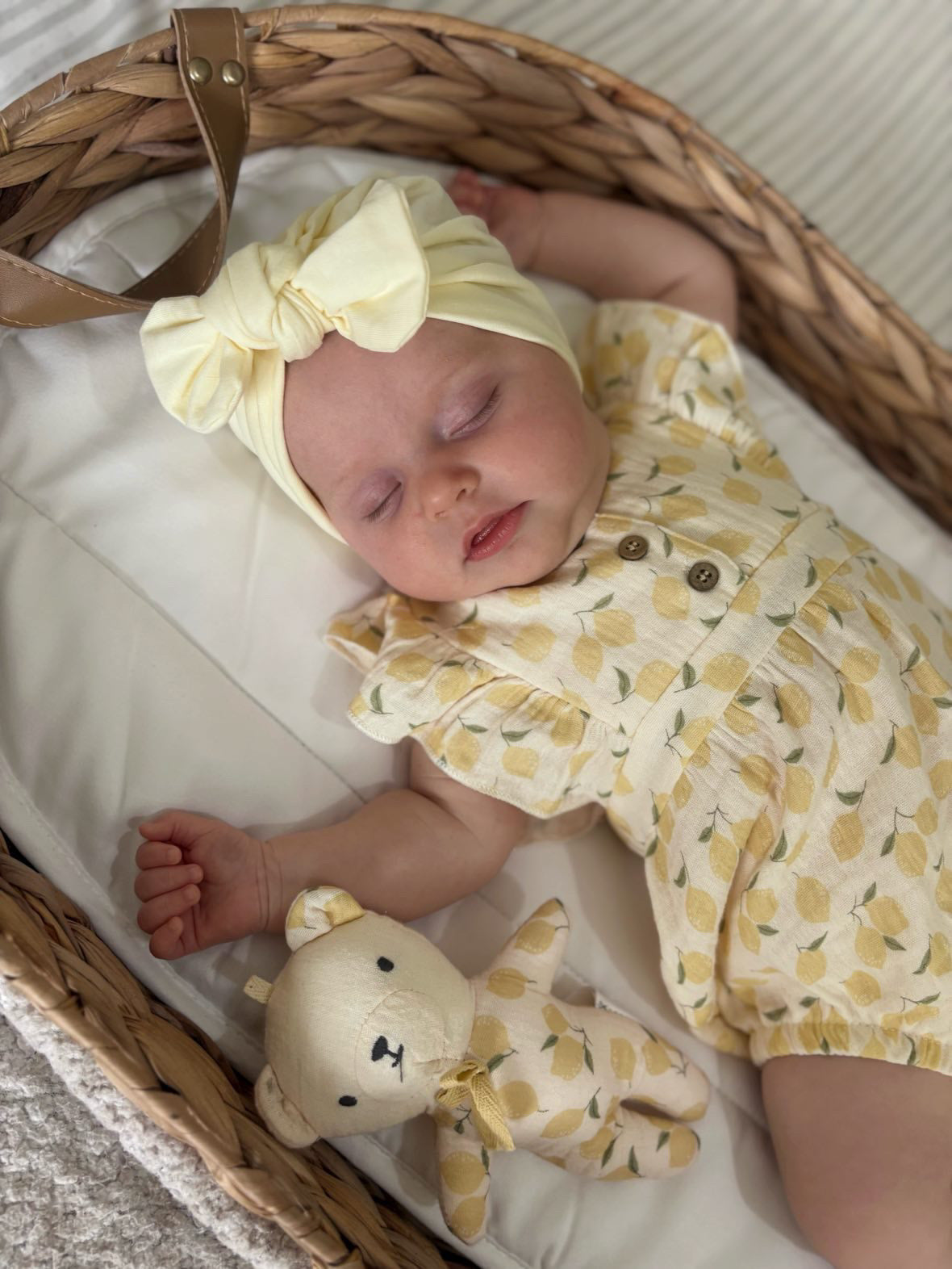 Lemon Bow Turban Hat For Babies From Newborn to 6 Months - Image 6
