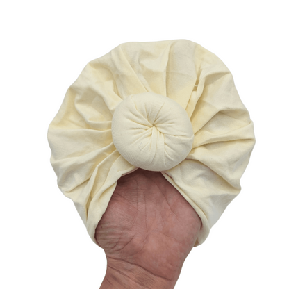 Lemon Turban Hat with Donut Design For Newborns to 6 Months - Image 1